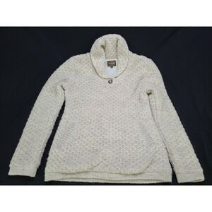 Kyber Outerwear Men's 100% Wool Fleece Lined  Pullover Sweater Cream Size Medium